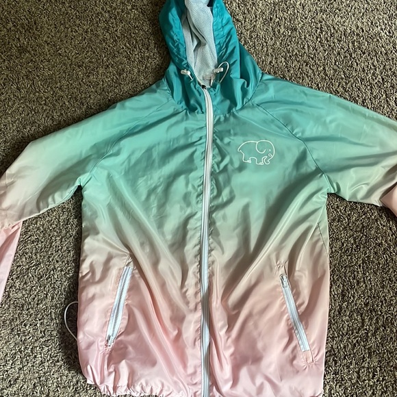 Ivory Ella ombré rainbow zip up windbreaker - Picture 2 of 5